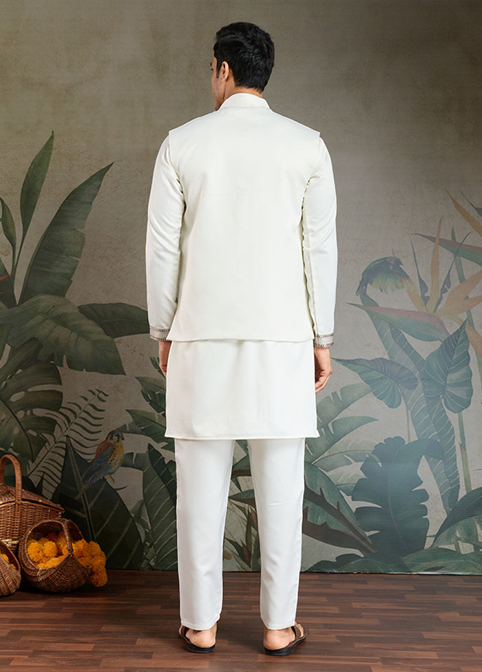 White Silk Kurta & Pajama Set