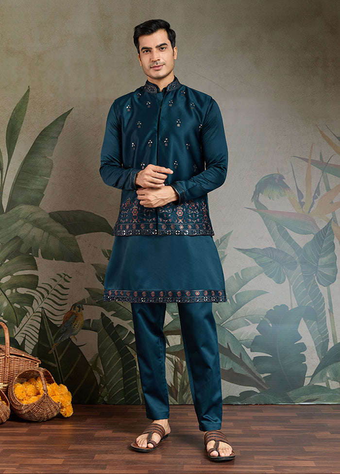 Blue Silk Kurta & Pajama Set