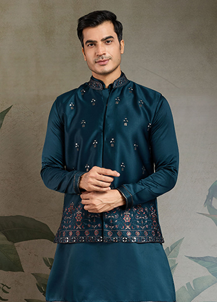 Blue Silk Kurta & Pajama Set