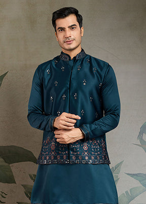 Blue Silk Kurta & Pajama Set
