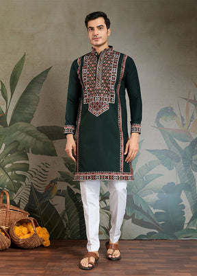 Green Silk Kurta