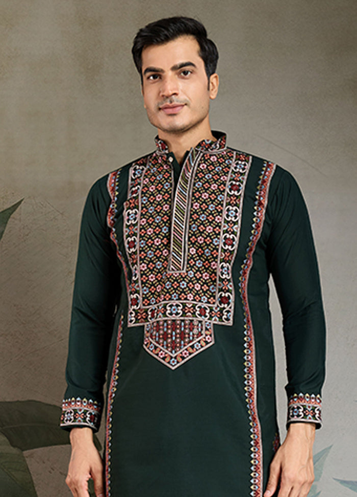 Green Silk Kurta