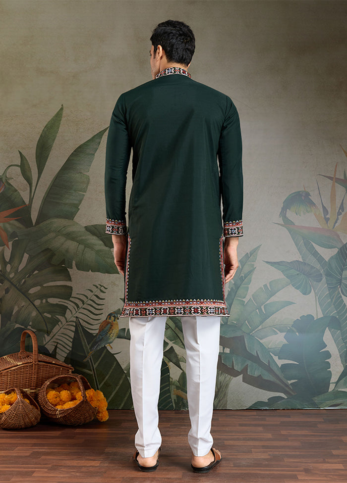 Green Silk Kurta