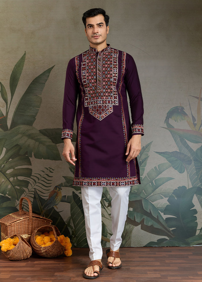 Purple Viscose Kurta