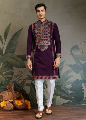 Purple Viscose Kurta