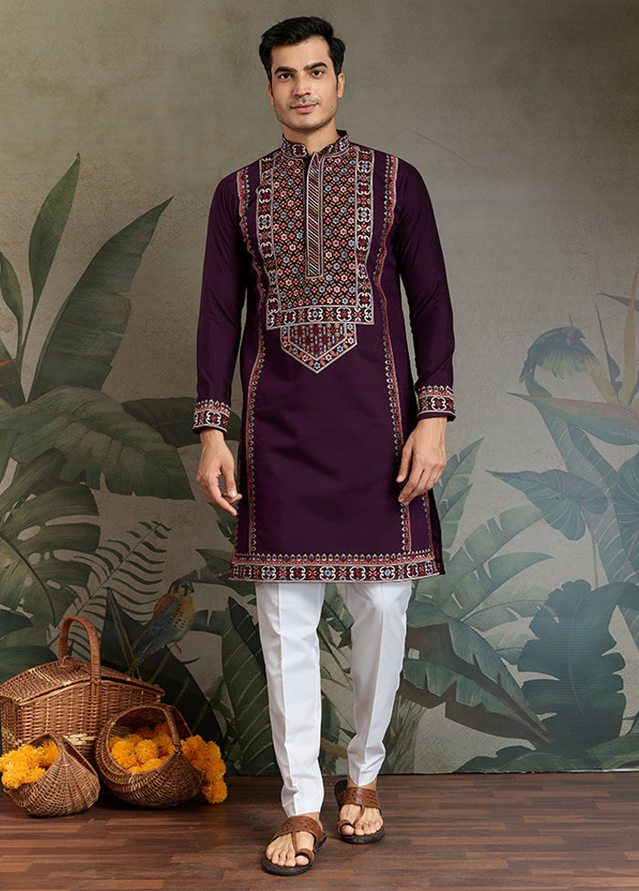 Purple Silk Kurta