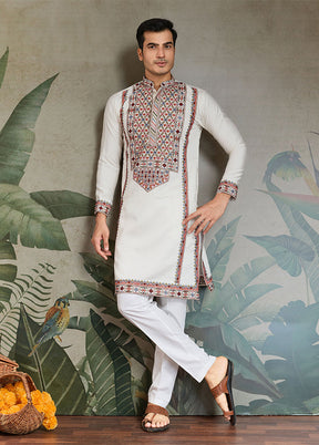 White Silk Kurta
