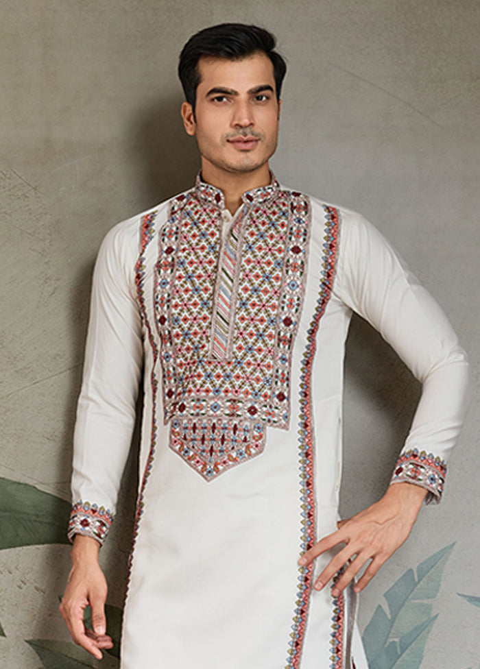 White Silk Kurta