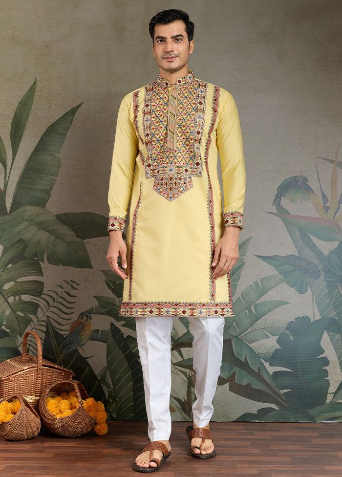 Yellow Viscose Kurta