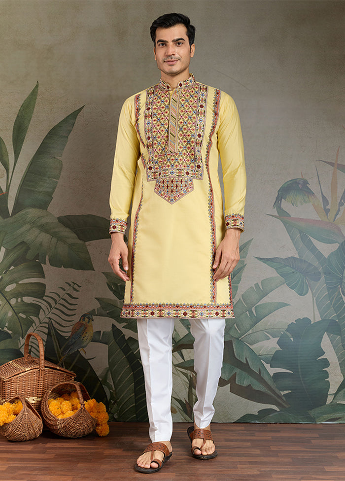 Yellow Silk Kurta