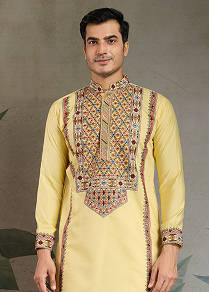 Yellow Silk Kurta