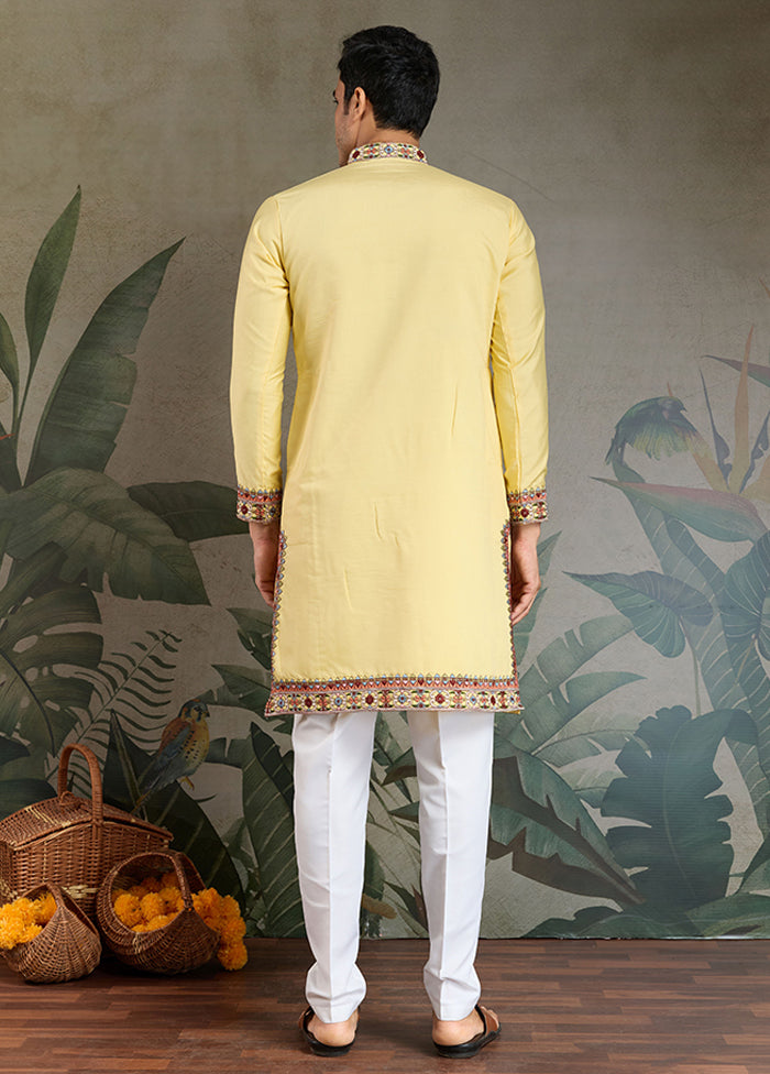Yellow Silk Kurta