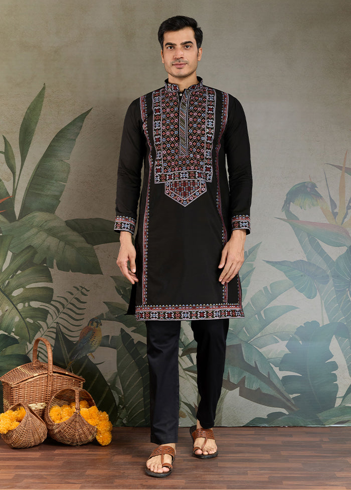 Black Viscose Kurta