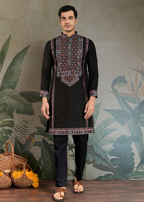 Black Silk Kurta