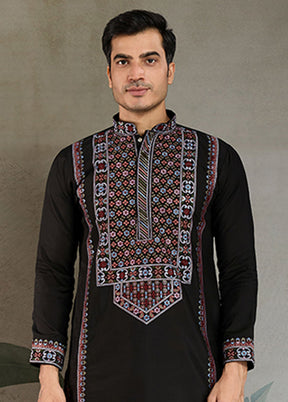 Black Silk Kurta