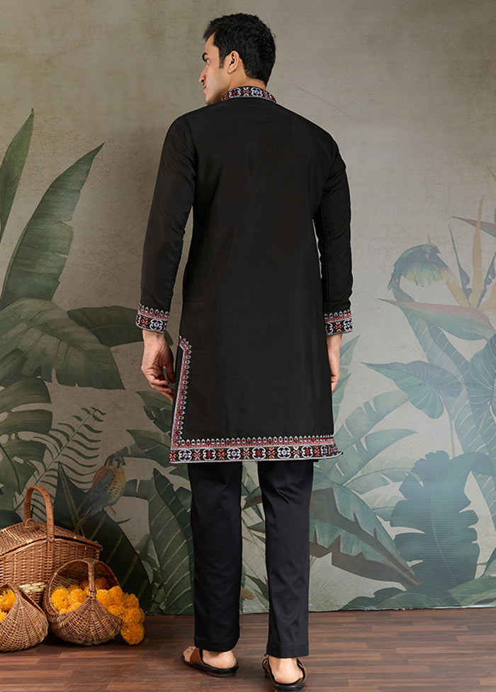 Black Silk Kurta