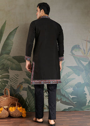 Black Silk Kurta