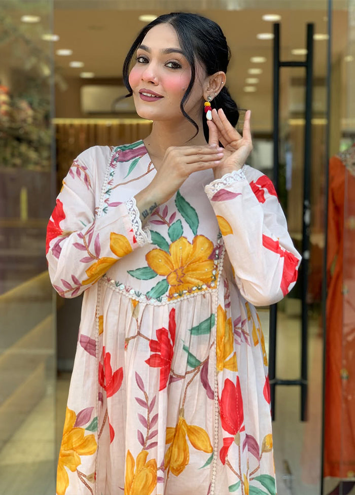 3 Pc Peach Cotton Suit Set