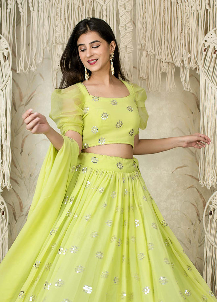 Multicolor Georgette Dupatta Lehenga Set