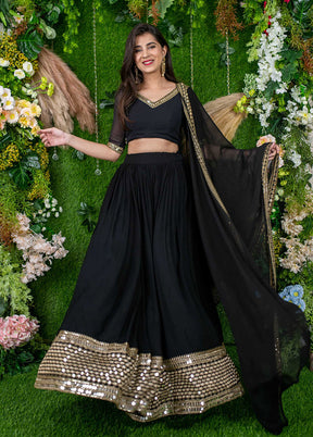 Black Georgette Dupatta Lehenga Set