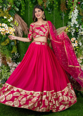 Pink Georgette Dupatta Lehenga Set