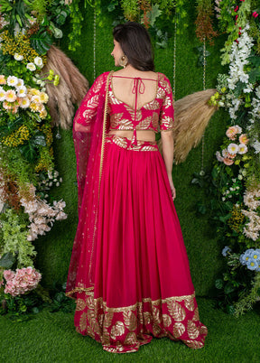 Pink Georgette Dupatta Lehenga Set