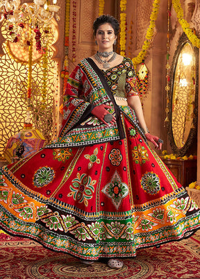 Maroon Cotton Dupatta Lehenga Set