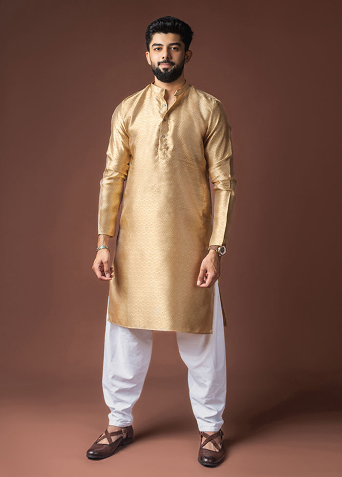 Golden Silk Kurta & Pajama Set