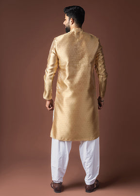 Golden Silk Kurta & Pajama Set