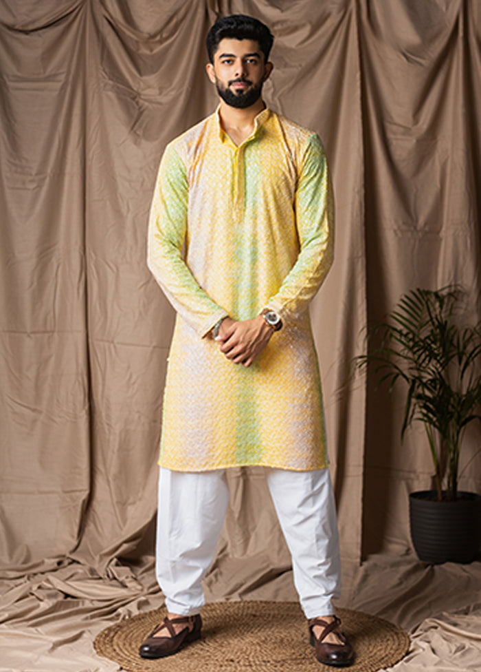 Yellow Silk Kurta & Pajama Set