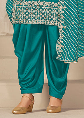 3 Pc Green Silk Suit Set