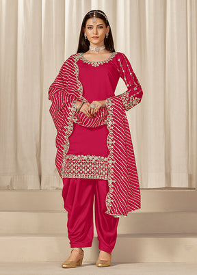 3 Pc Pink Silk Suit Set