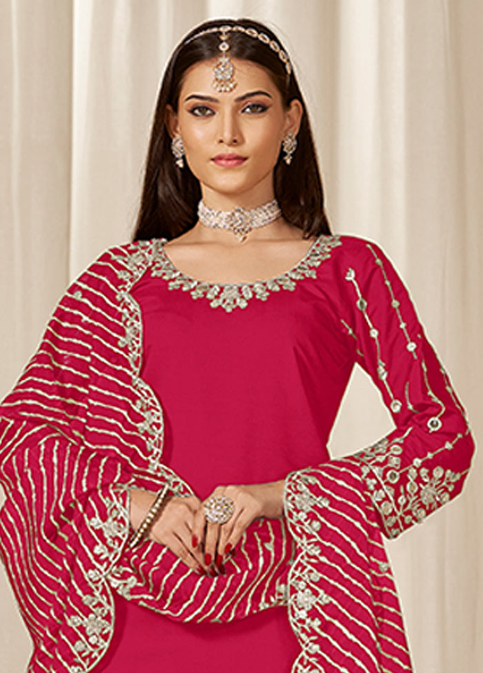 3 Pc Pink Silk Suit Set