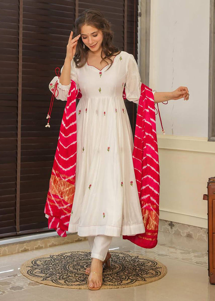 3 Pc Cream Cotton Suit Set
