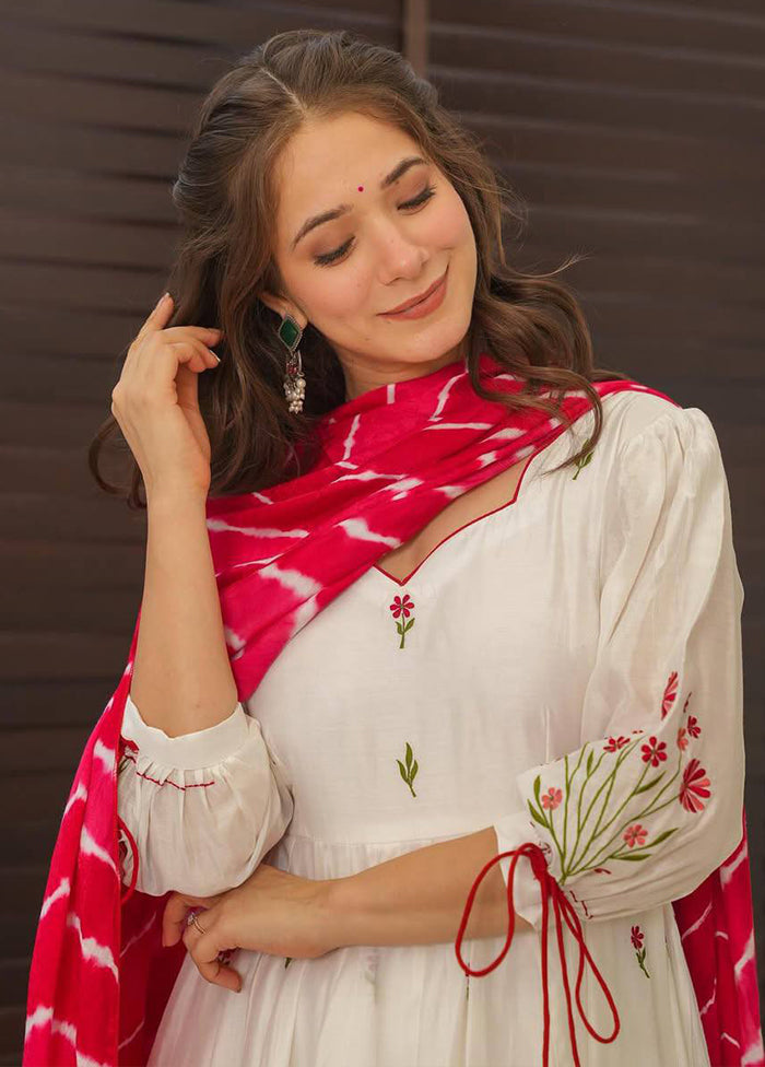 3 Pc Cream Cotton Suit Set