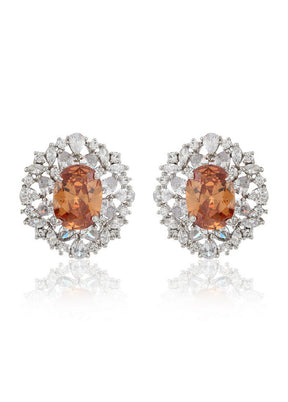 Estele American Diamond Earrings with Burning Fancy Stone for Women - Indian Silk House Agencies