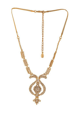 Gold Plated CZ Sparkling Necklace Set - Indian Silk House Agencies