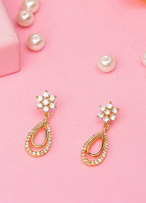 Gold Plated CZ Nakshatra Drop Earrings - Indian Silk House Agencies