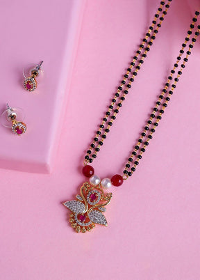 Gold Plated CZ Swan Designer Mangalsutra Set - Indian Silk House Agencies