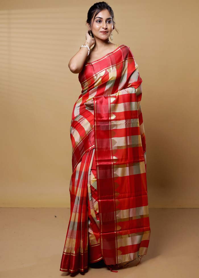 Multicolor Cotton Saree With Blouse Piece