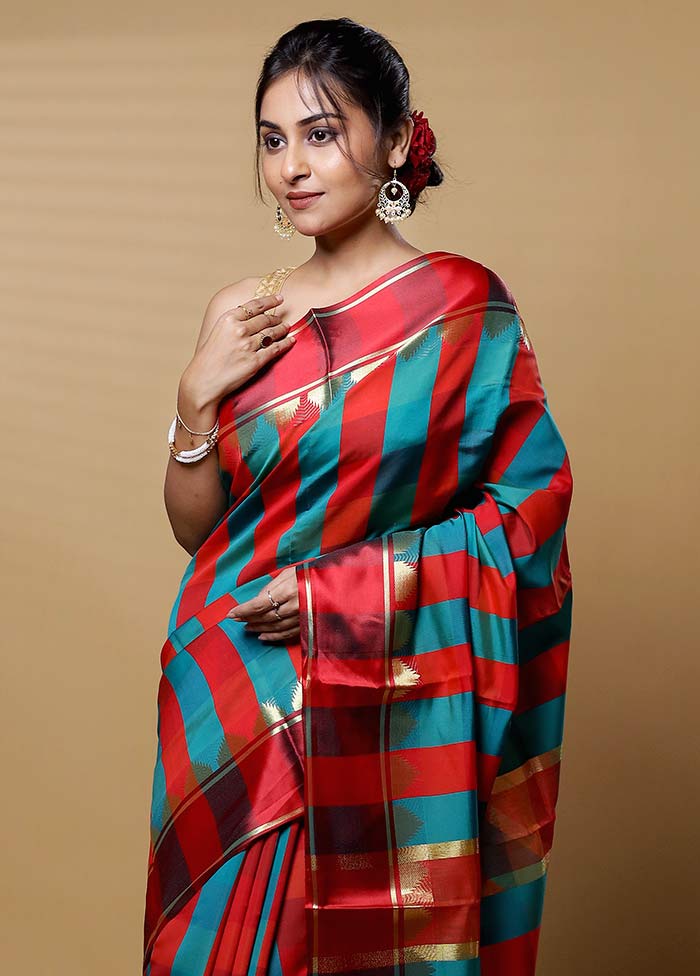 Multicolor Cotton Saree With Blouse Piece