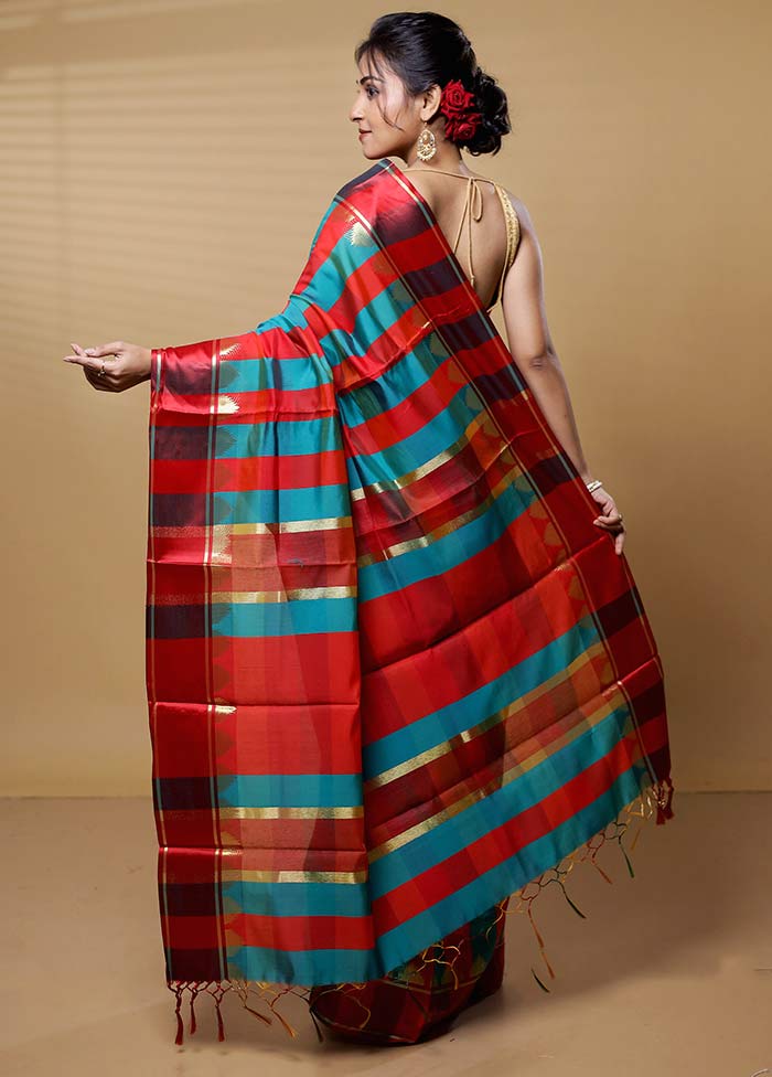 Multicolor Cotton Saree With Blouse Piece