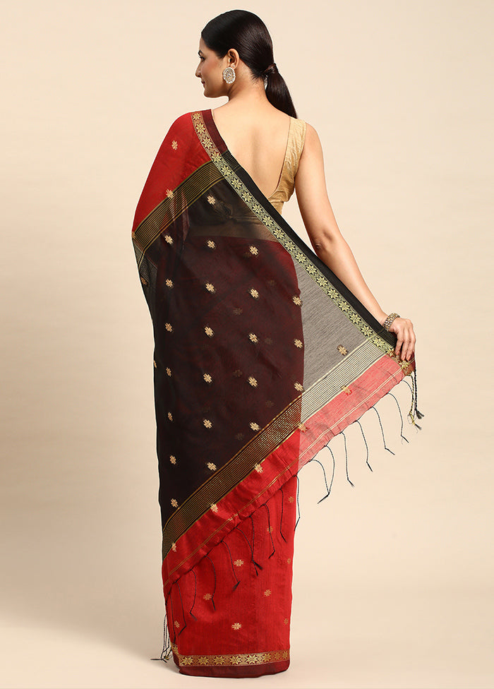 Red Dupion Silk Saree With Blouse Piece - Indian Silk House Agencies