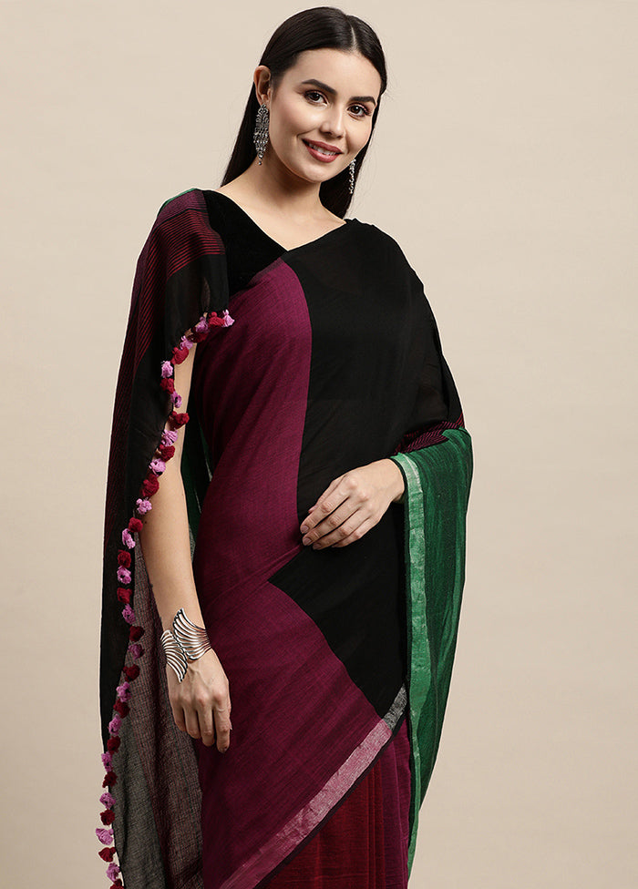 Green Pure Cotton Saree With Blouse Piece