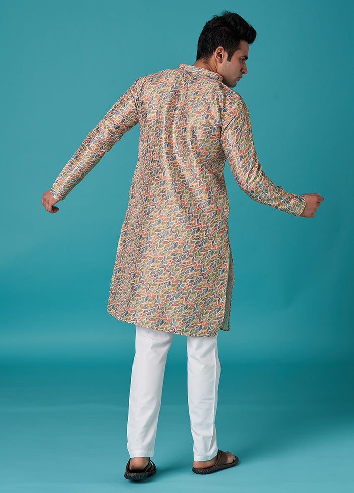 Multicolor Sequence Work Silk Kurta