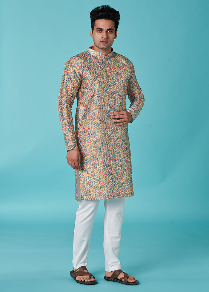 Multicolor Sequence Work Silk Kurta