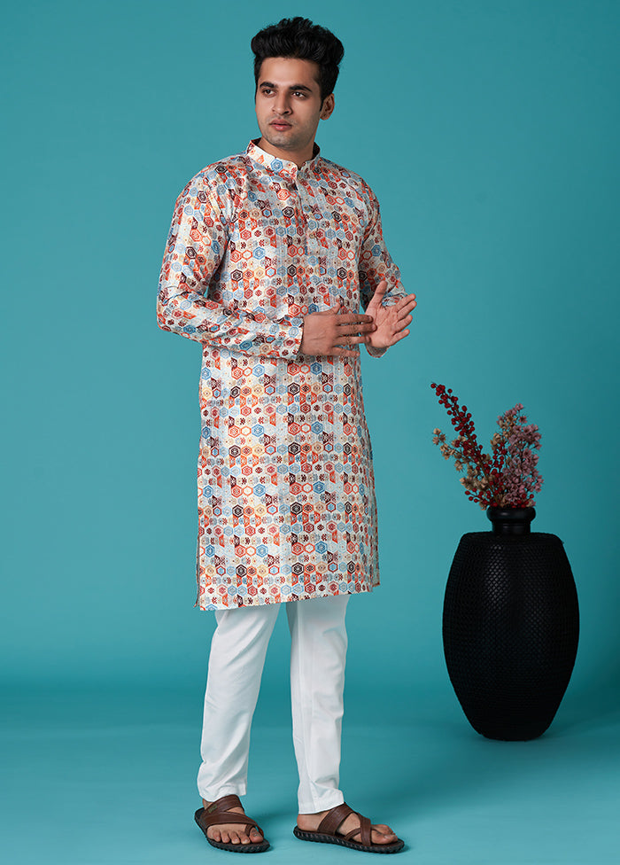 Multicolor Sequence Work Silk Kurta