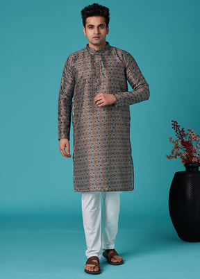 Multicolor Sequence Work Silk Kurta