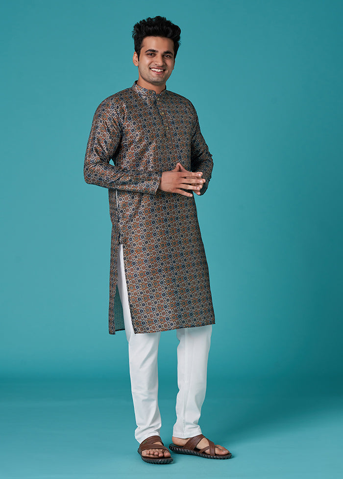 Multicolor Sequence Work Silk Kurta