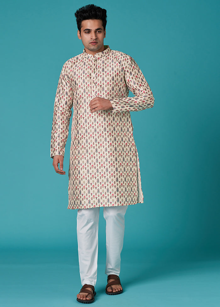 Multicolor Sequence Work Silk Kurta